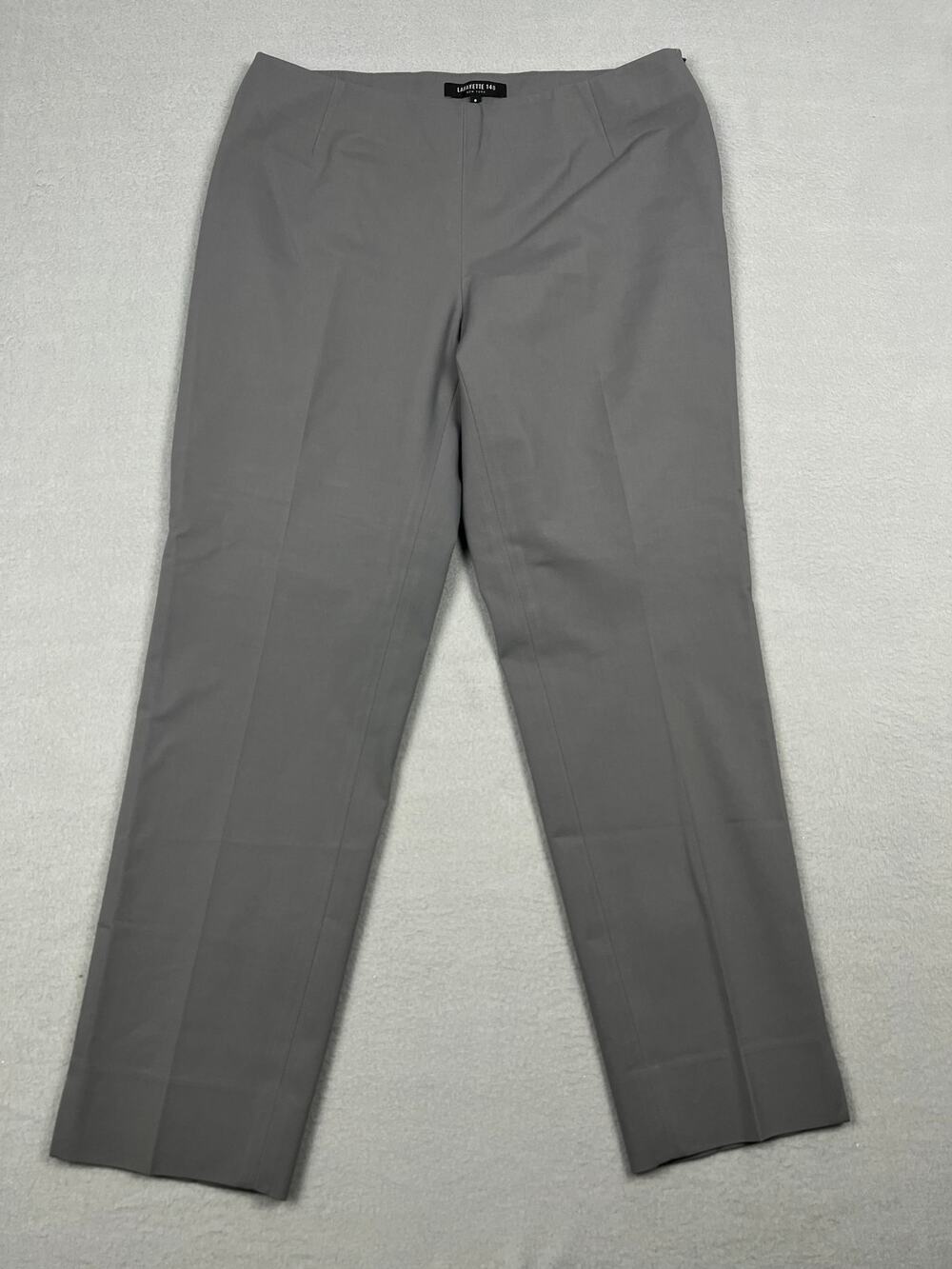 Lafayette 148 New York Stanton Slim Leg Crop Side Zip Gray Pants Women's 8